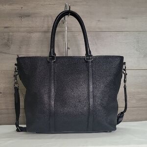 Men's Coach Metropolitan Black Pebble Leather 13" Laptop Tote Bag